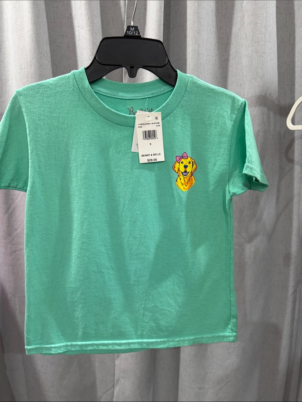 Girls' Mint Green Dog Graphic Tee